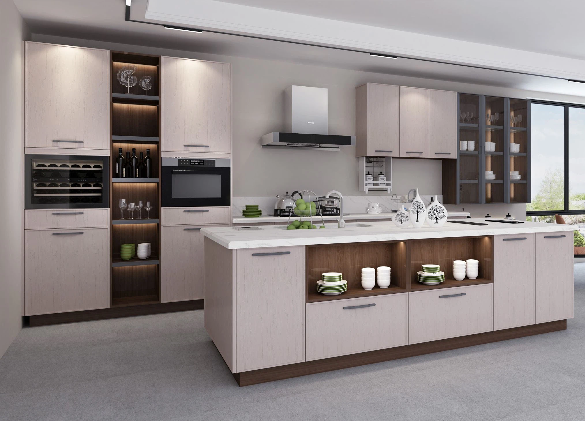 Membrane Finish Kitchen Cabinet