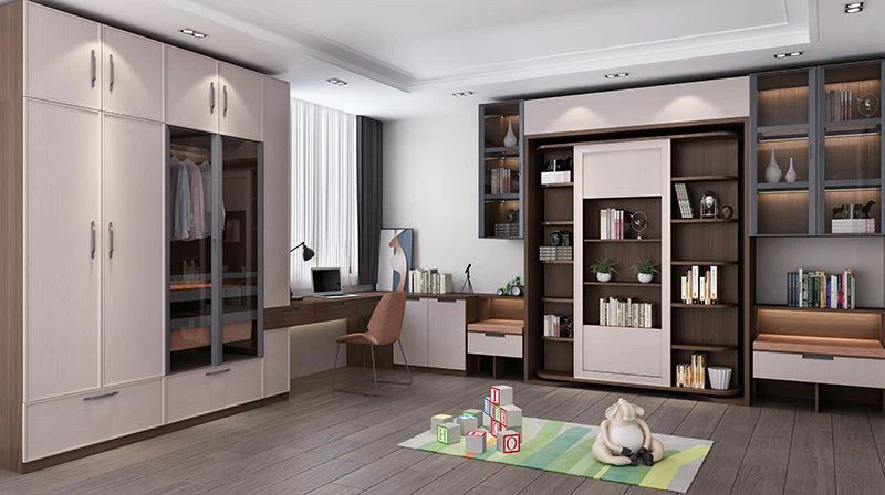 modern murphy bed bedroom